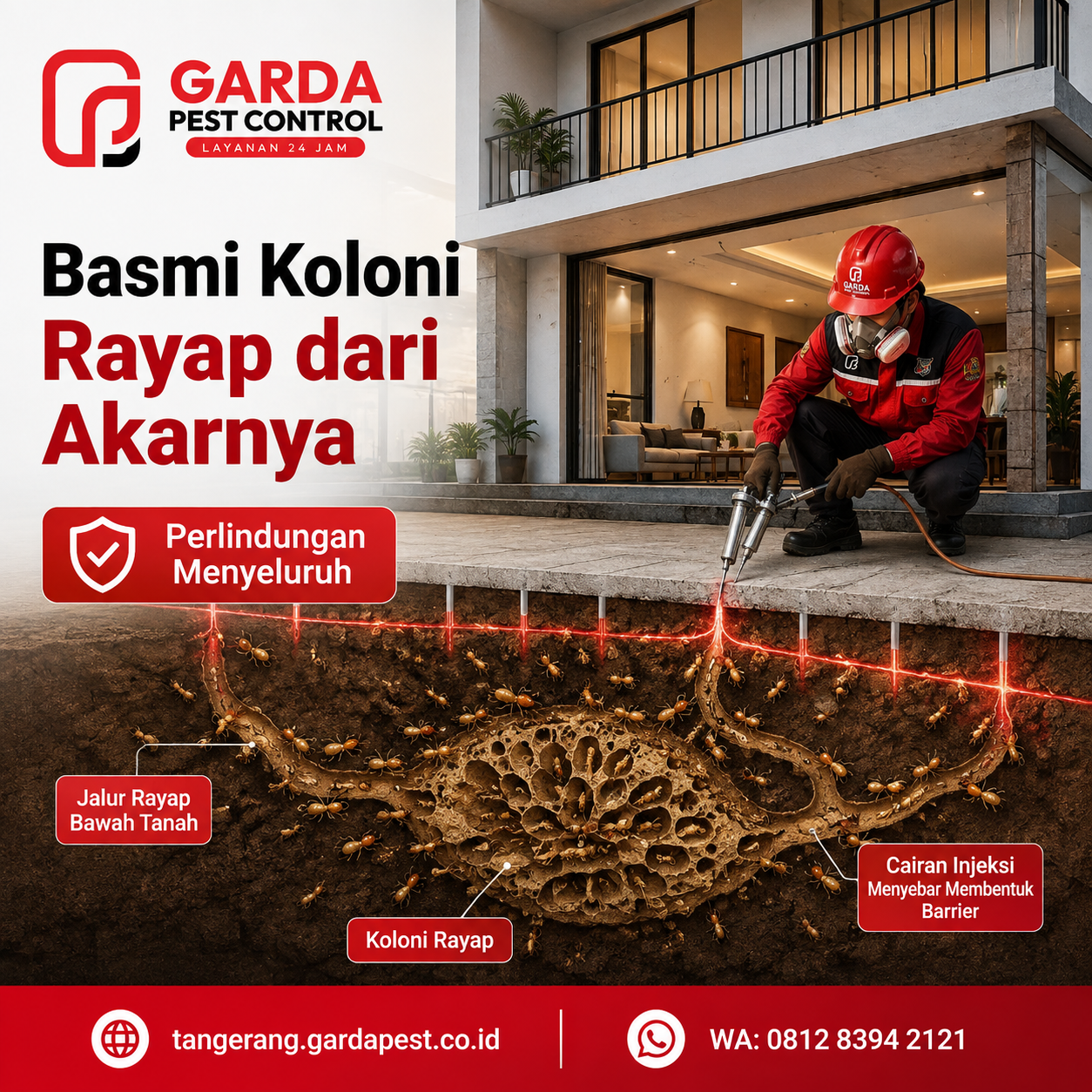Jasa Anti Rayap di Tangerang Profesional dan Garansi 1 s.d 5 Thn